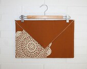 Doily Clutch purse. Envelope style, in Nutmeg.