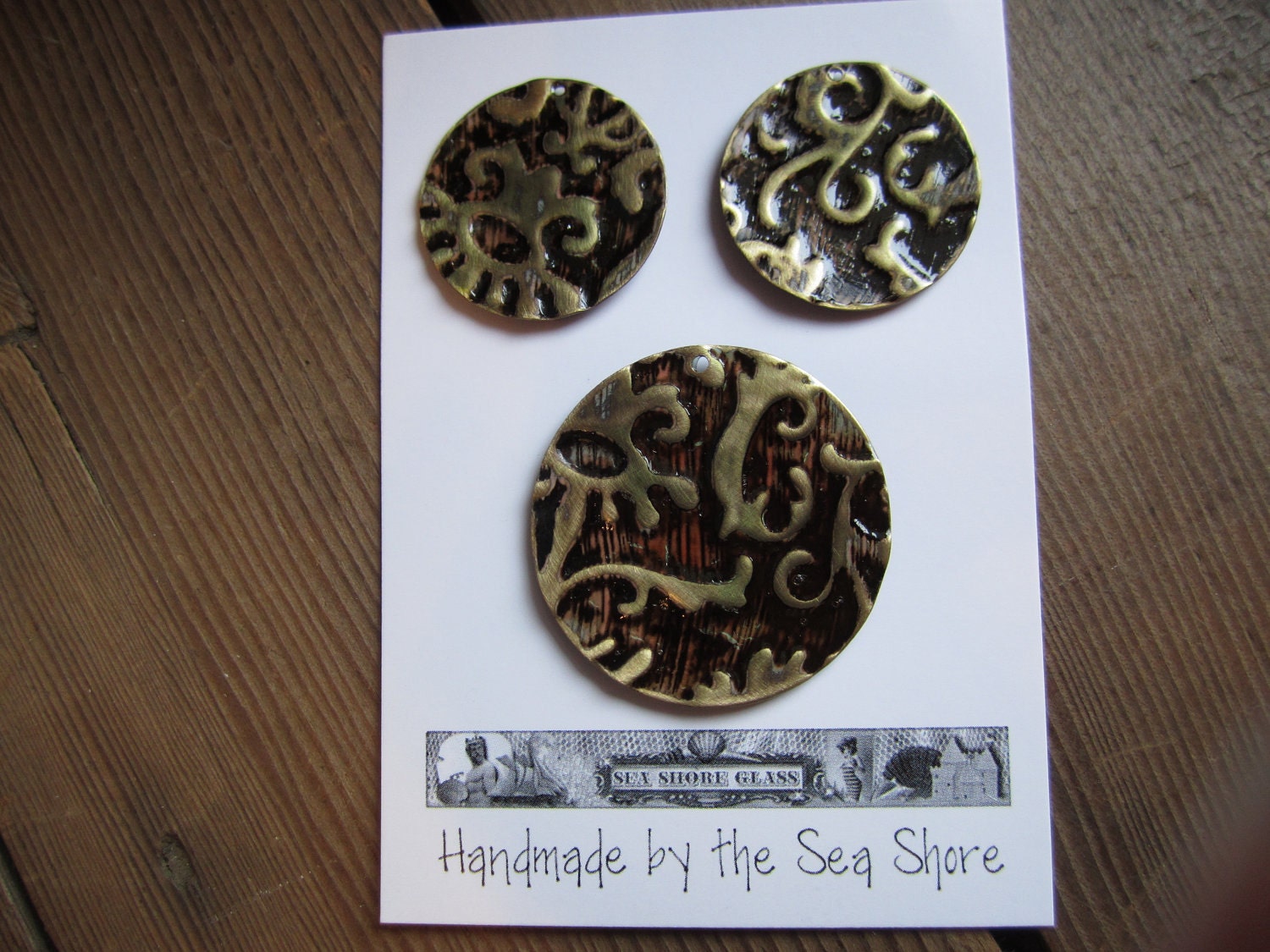 Vintaj Natural Brass altered pendants and charms