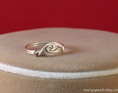 Sterling Silver Steampunk Ring, Size 5, Real Gear from Vintage Watch, Coppertronic Jewelry