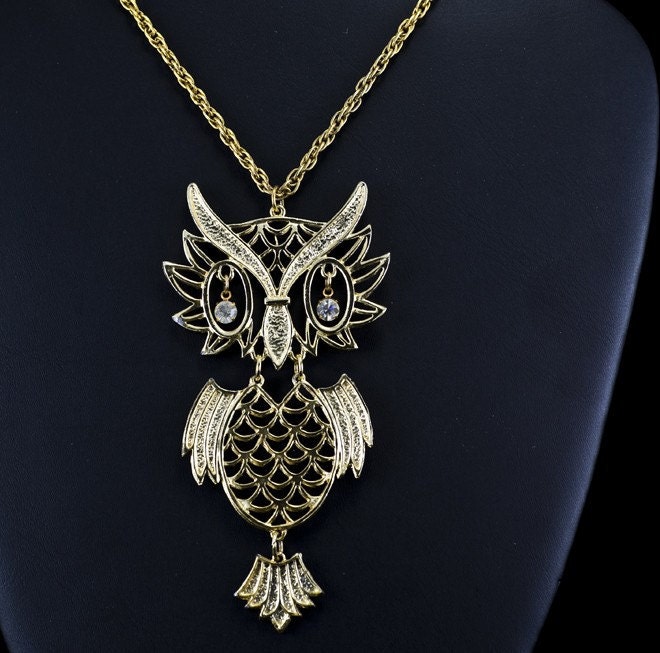 Vintage Golden Owl Pendant