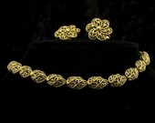 Vintage Gold Trifari Necklace and Earrings
