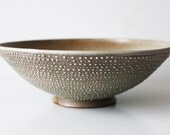 Spotted Serving Bowl, Pale Mint and Cream, Stoneware, Spotted - DiTerra Spotted Serving Bowl, Pale Mint and Cream, Stoneware, Spotted - DiTerra