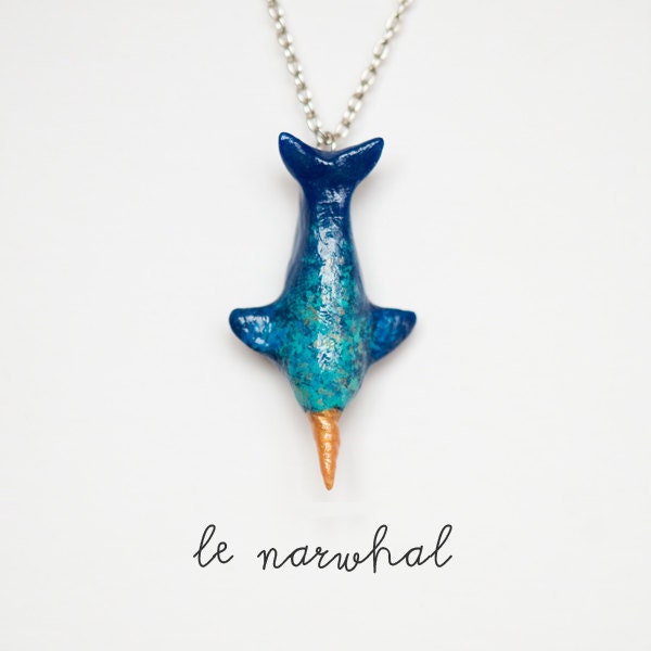 Narwhal Necklace, Le Wandering Narwhal Totem - Made to Order