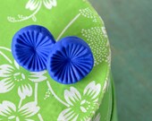 Japanese Umbrella  earstuds in Cobalt Blue and sterling silver