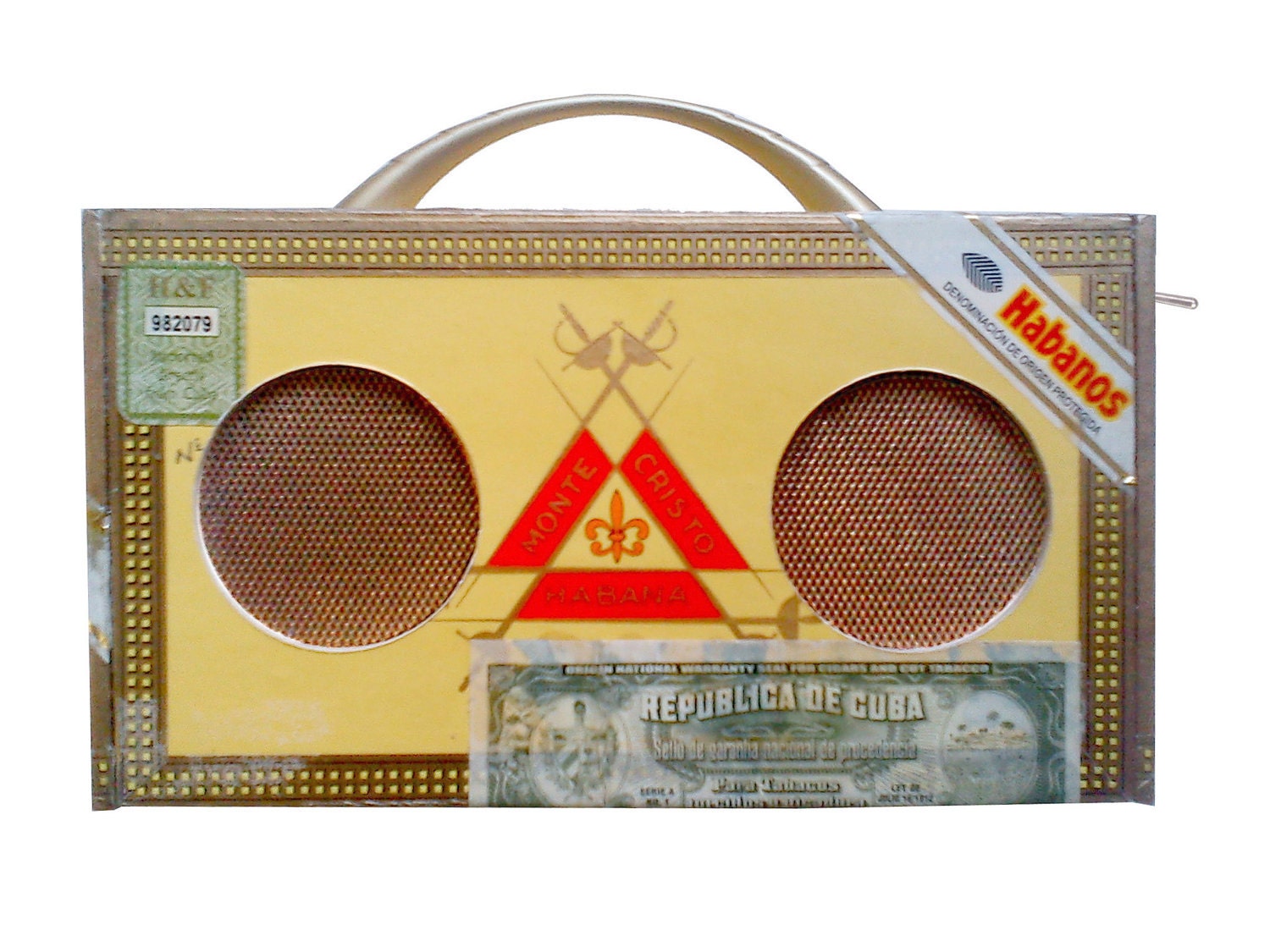 Portable Rechargeable Speaker System - For iPhone, MP3, etc. USB-Rechargeable Cigar Box