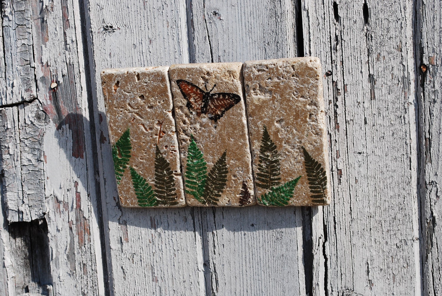 Butterfly Fern Natural Stone Wall Hanging
