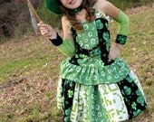 Pageant St Patrick Casual Wear National wear all green Custom Size 12m 2 3 4 5 6 7 8 9 10