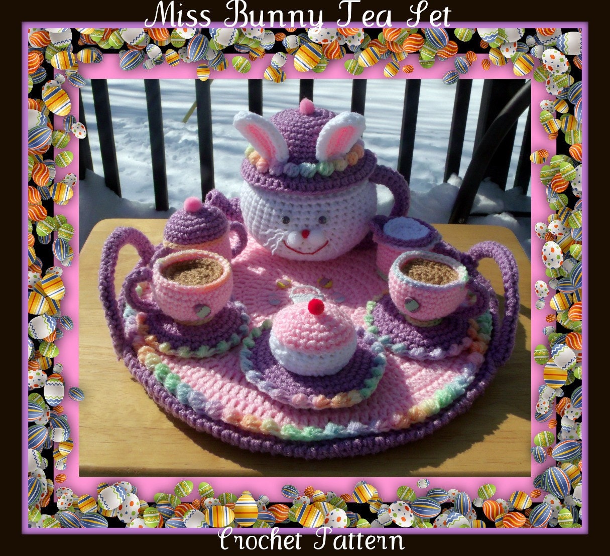 Miss Easter Bunny Tea Set Crochet Pattern