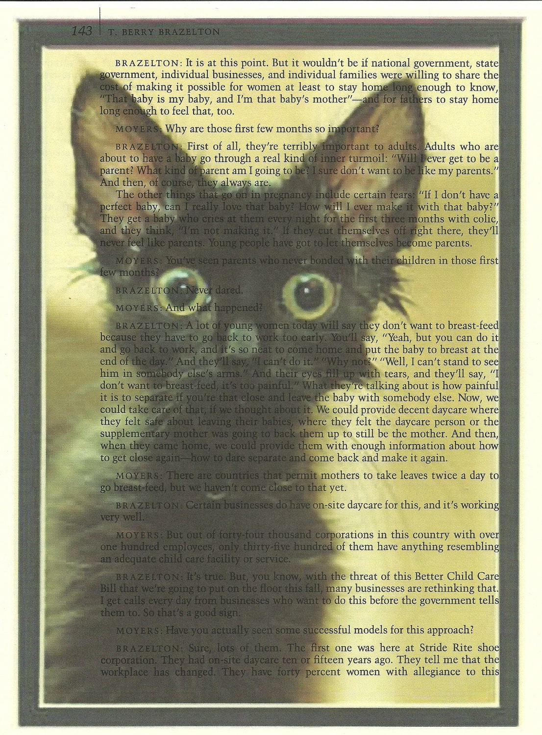 A Photo Of Fun Cat, Vernon Leroy Jones, is printed over a vintage book page. - HopeSpringsStudio