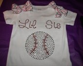 Lil Sis Baseball  Tee or Tank--Lots of Sparkle and Bling--Can be customized in your team colors