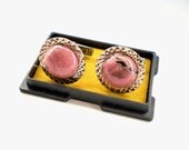 Vintage Jasper stone gold plated cufflinks