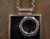 Square Resin Pendant in Blue