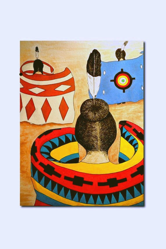 Native American Eastern Blanket Dancers (original 9x12)
