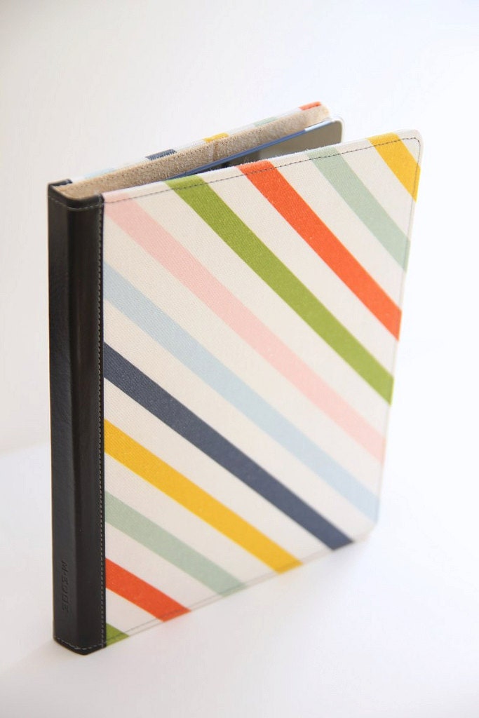 Neapolitan Stripe Custom New iPad or  iPad 2 Case - Choose Your Color & Personalization