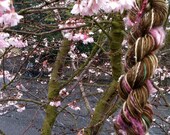 Cherry Blossoms - handspun yarn, natural novelty yarn