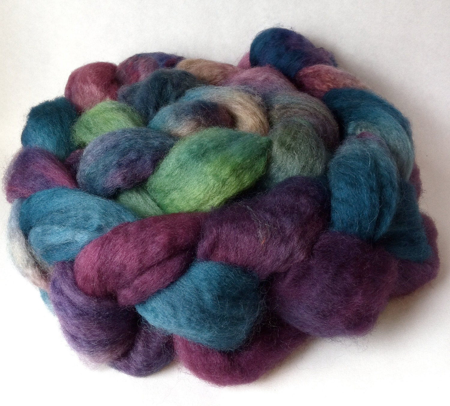 Ruination - hand dyed bluefaced leicester roving, 4 oz.