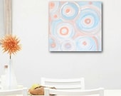 SUMMER original abstract painting - gallery fine art original - contemporary interior design - ooak home wall decor - pastel circles