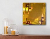 iNDiGENOUS original abstract modern painting - gallery fine art - contemporary interior design - ooak home wall decor - gold yellow