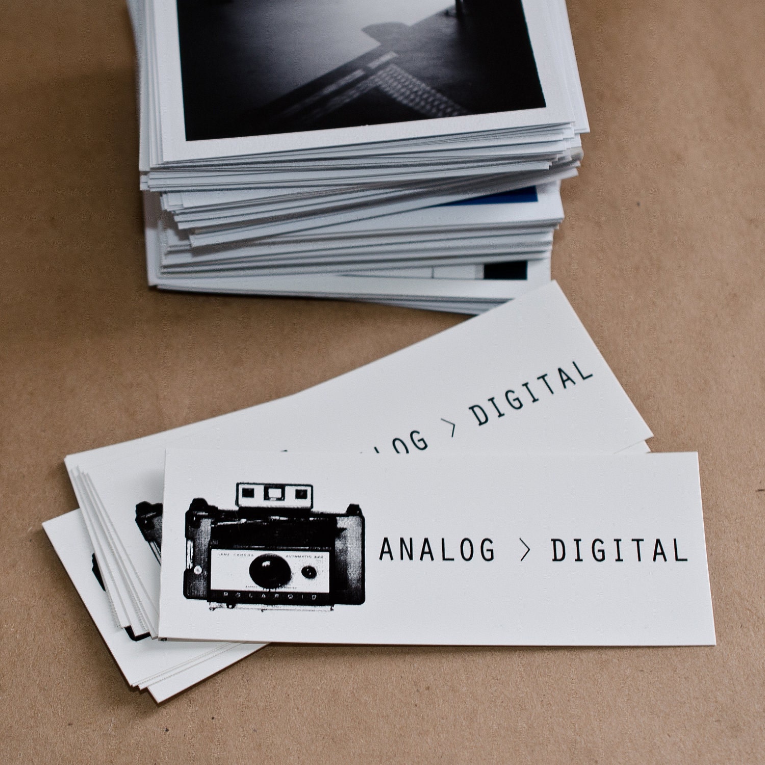 2 Black and White Handmade Vinyl Stickers - Analog is Greater Than Digital