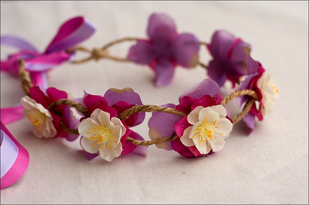 Hydrangea & plum blossom headpiece (child) - Flower girl