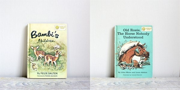 ON SALE  Vintage Bambi and Horse Book