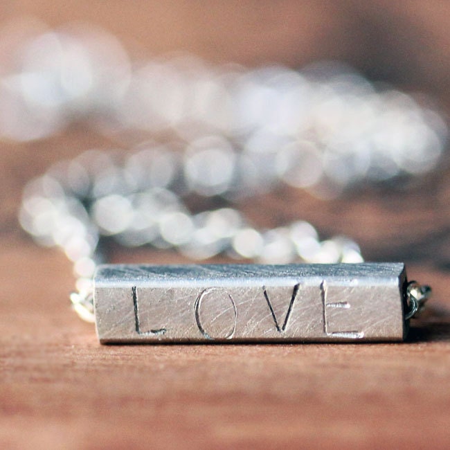 Custom silver bracelet, muse LOVE hand stamped sterling slider bracelet, personalized