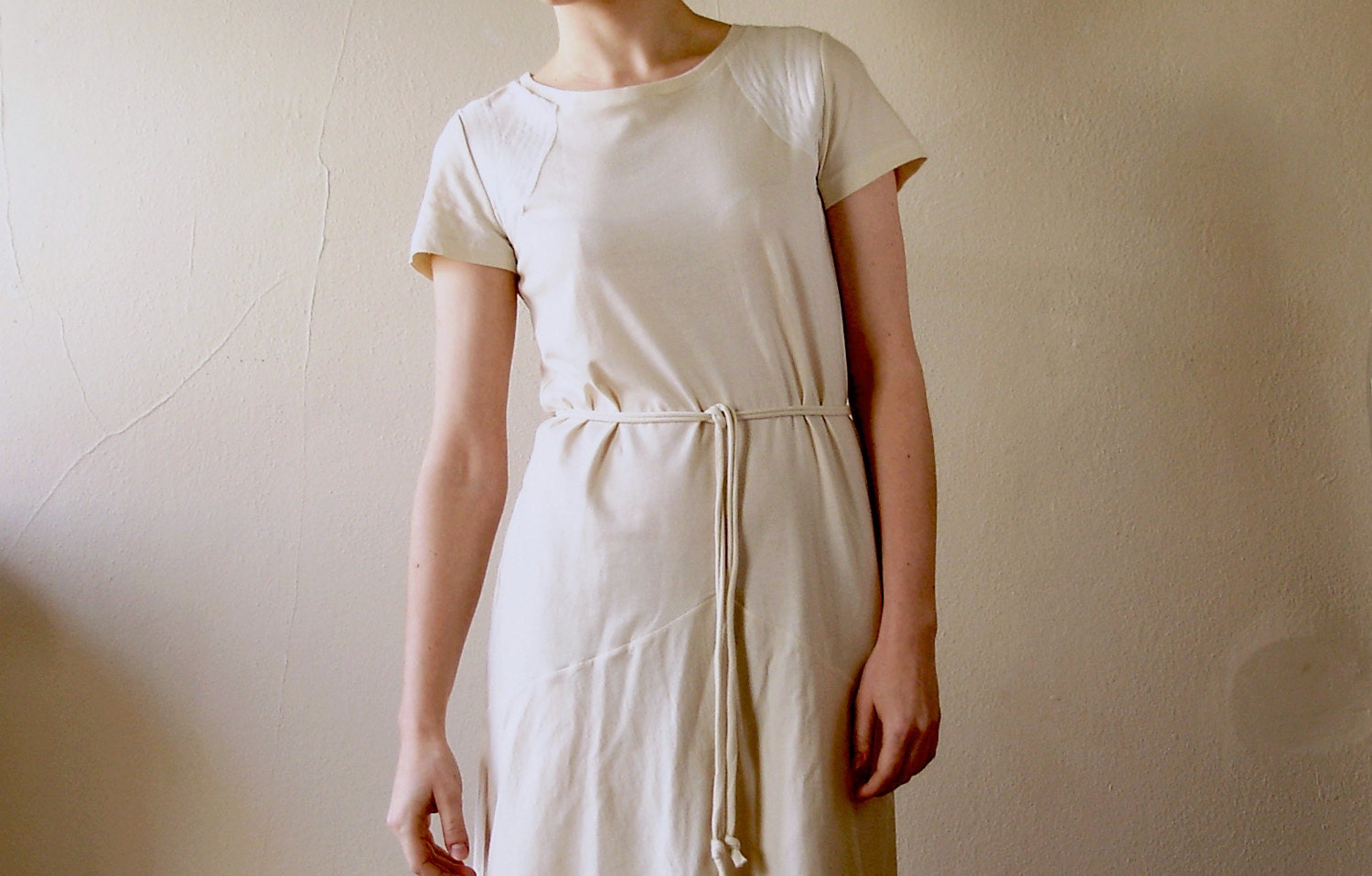 Organic Cotton T Shirt Dress Embroidered Large