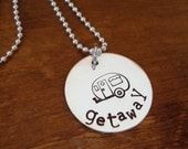 Camper Necklace - Getaway - Airstream - Hand stamped - Sterling Silver - Travel Trailer - mytweedledee