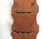 Butterfly Mail Sorter with Key Keeper Vintage Pressed Wood