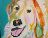 A HAPPY FIDO 8X10 painting on canvas board