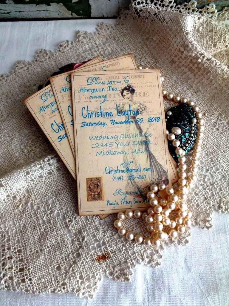 Wedding Bridal Shower Invitation Vintage Postcard Personalized by avintageobsession on etsy