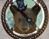 Steampunk Bear Frame Pendant