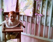 Baby bedding in Vintage Poppies with bumper set , fitted sheet and crib skirt     more fabrics to choose from