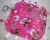 Tag Blanket, Monkey, Flowers, Girls