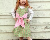 Dress, Sundress,  Easter, Big Bow, Floral, Green, Pink,  Infant, Toddler, Preteen