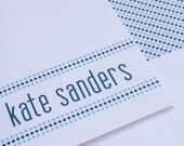 Eco Friendly Personalized Stationery- Dotted Line- set of 10 Note Cards