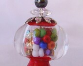Gumball Machine  Artisan Made Lampwork Gumball Machine pendant