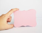 12 Pink Bracket cards (4.5 x 3.5 inches) textured Cardstock - Featured In Martha Stewart Weddings Dec 2011