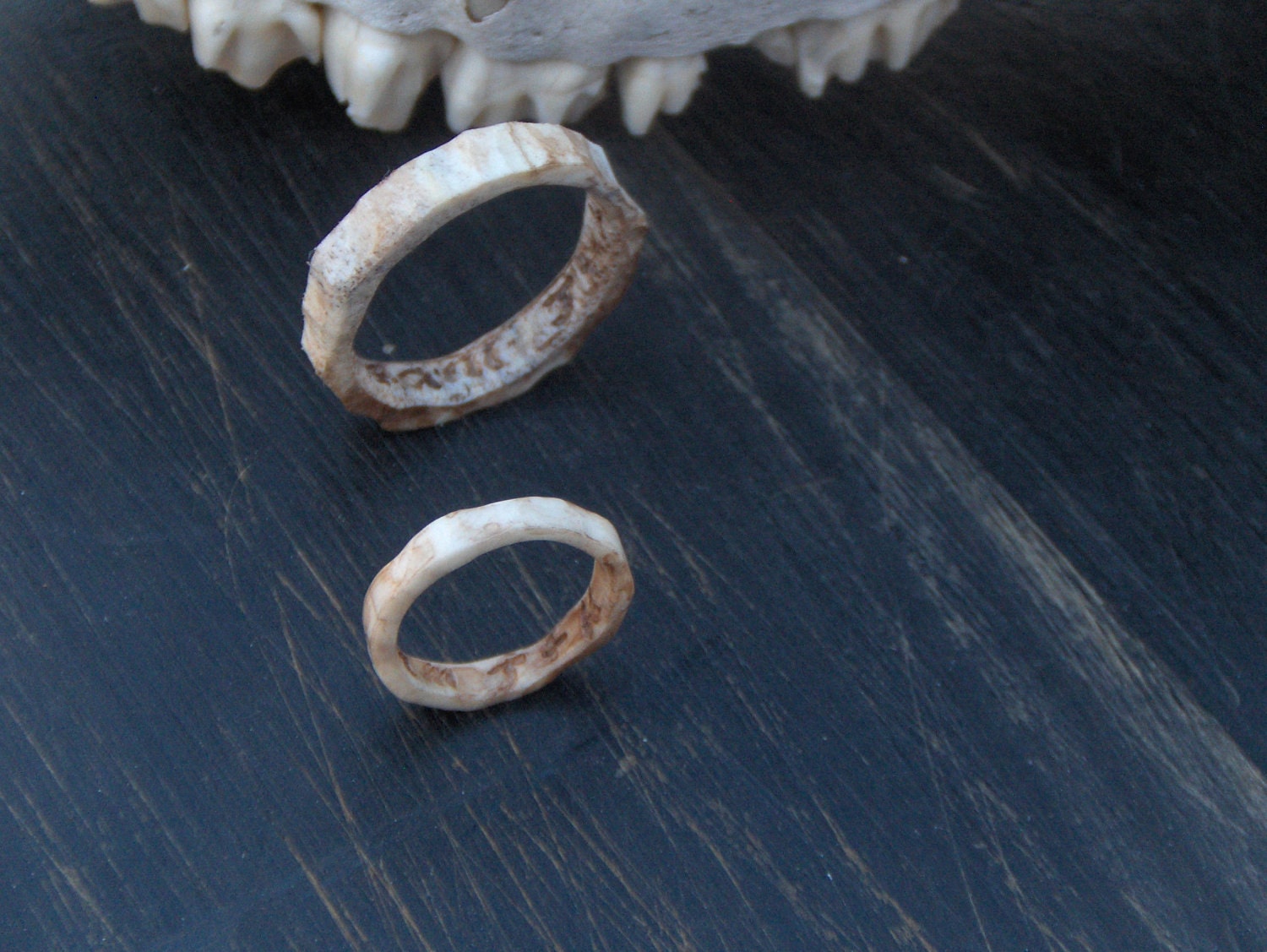 My Beloved is Mine, and I am My Beloved's . Custom His and Hers Rustic Natural Deer Antler Wedding Bands- You Choose Sizes