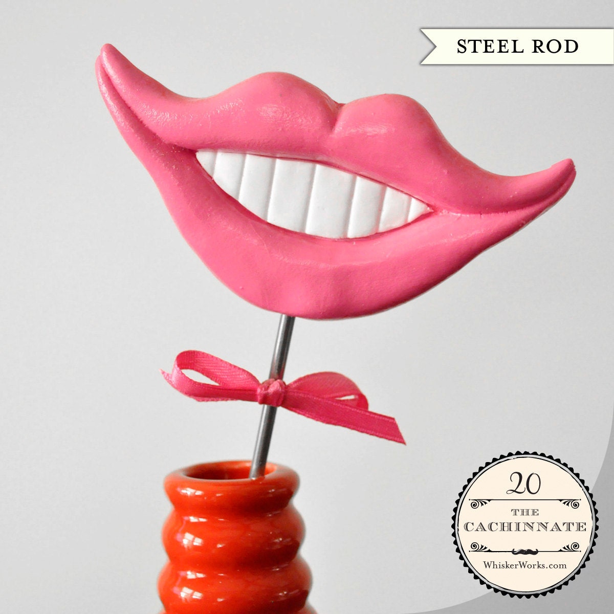 Photo Booth Prop on a STEEL ROD - No. 20 - The Cachinnate - Pink Il_170x135