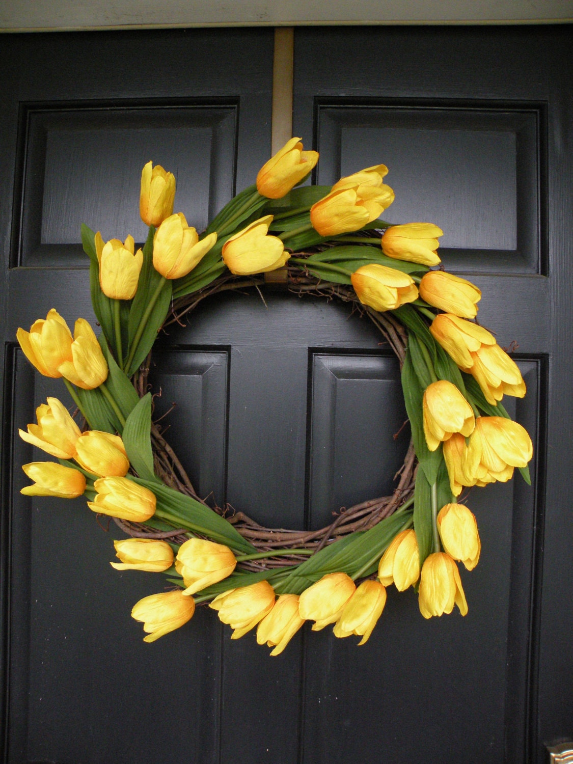 Yellow Tulip Spring Easter Wreath