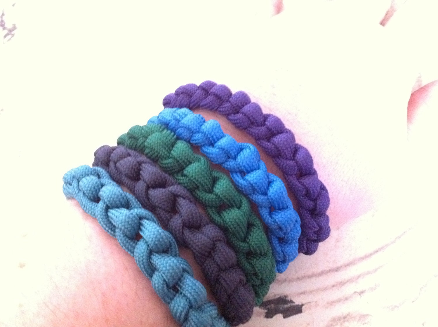 Pick 1 Handwoven Paracord Bracelet, Handmade Survival Jewelry with Small Black Buckle Closure, A Rainbow of Colors to Choose From