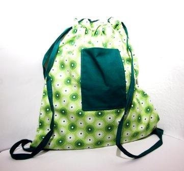Cotton Backpack - Lime Dots