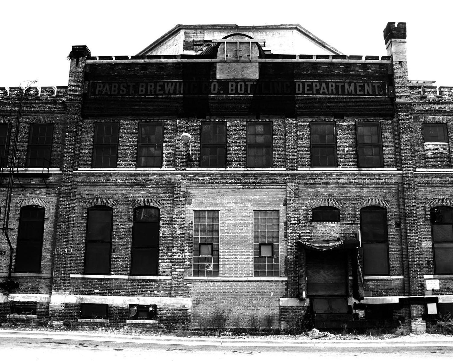 Brewing Grounds - Black and White Photograph - 8 x 10 - old Pabst Brewing Grounds