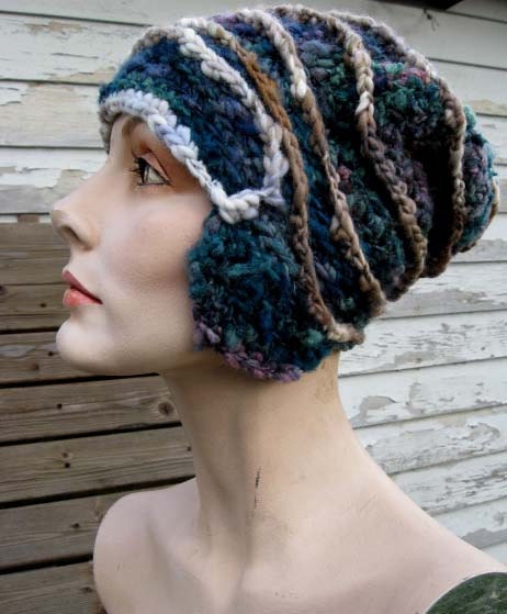 Center of Gravity- freeform crochet hat OOAK