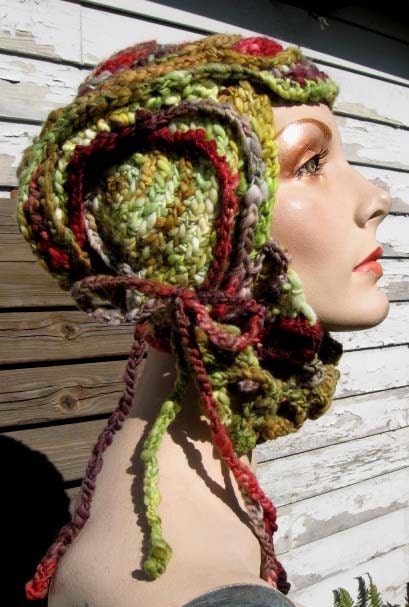 Codex- freeform crochet hat OOAK