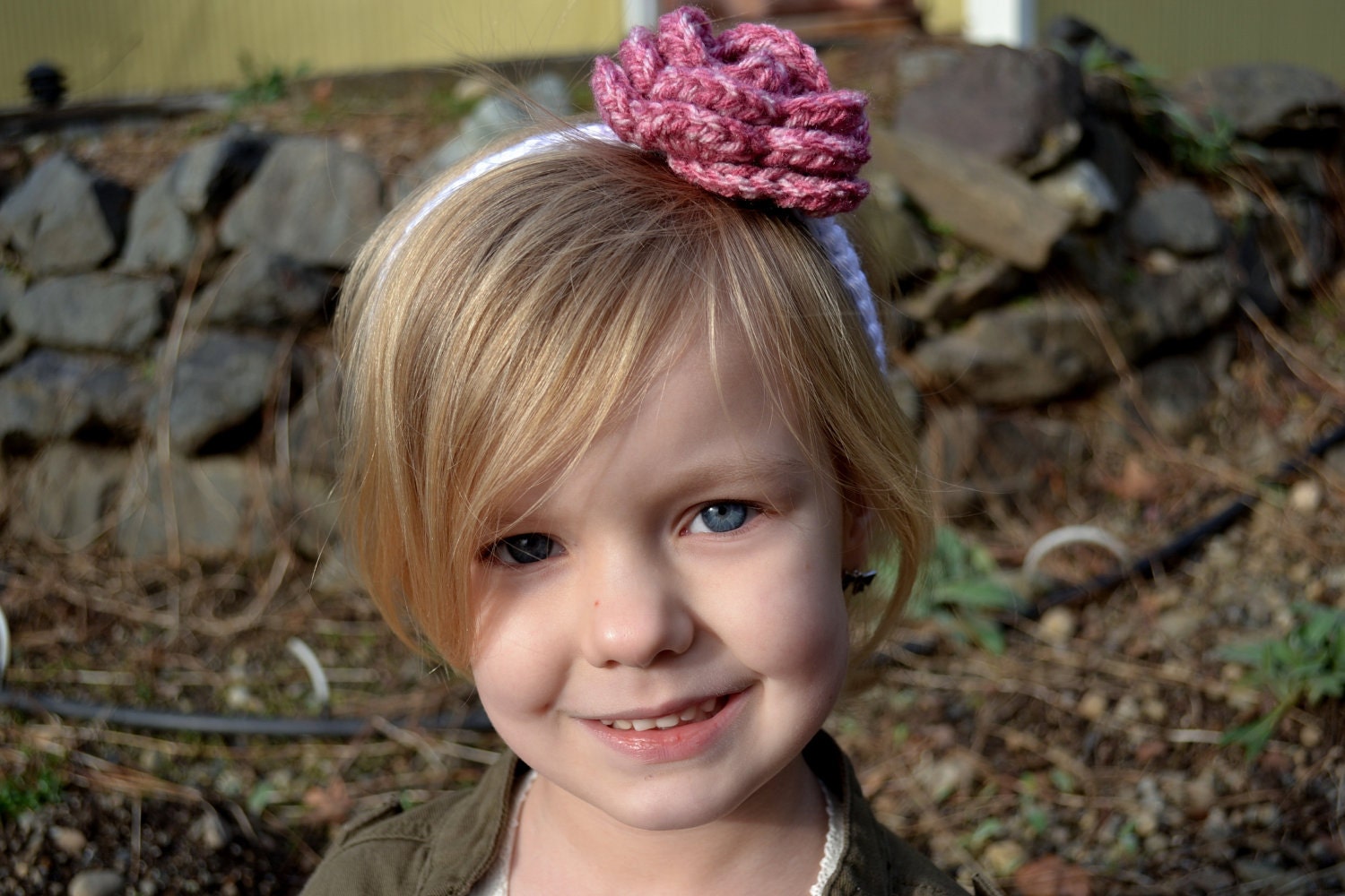 Crochet Rose Headband. Made To order You pick Colors.