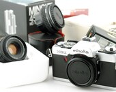 Konica Minolta XG-1 35mm Film SLR Camera Kit - 45mm F2 MD Rokkor-X Lens, 2x Lens Converter, Minolta Auto 118X Flash