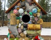 Wine Cork Birdhouse Mosaic Garden Art
