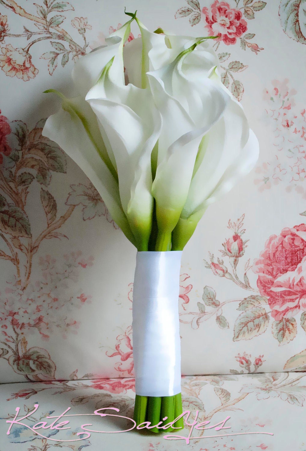 Wedding Bouquet Large Ivory Calla Lily Bridal Bouquet Real Touch